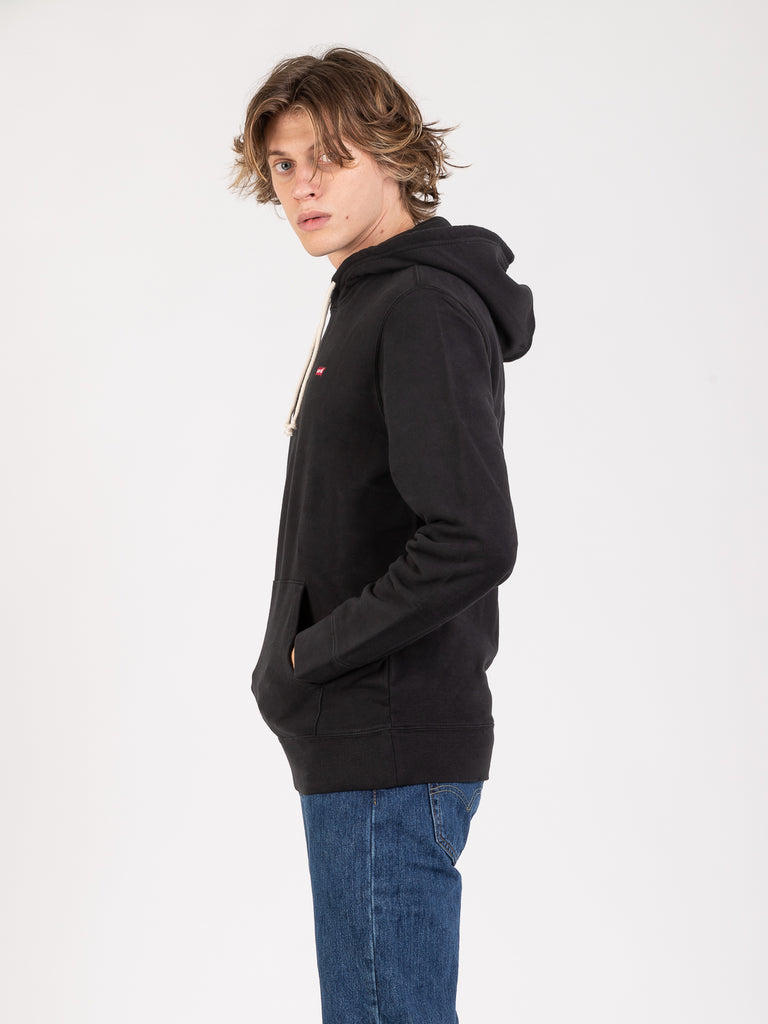 LEVI'S® - Felpa hoodie nera con mini logo