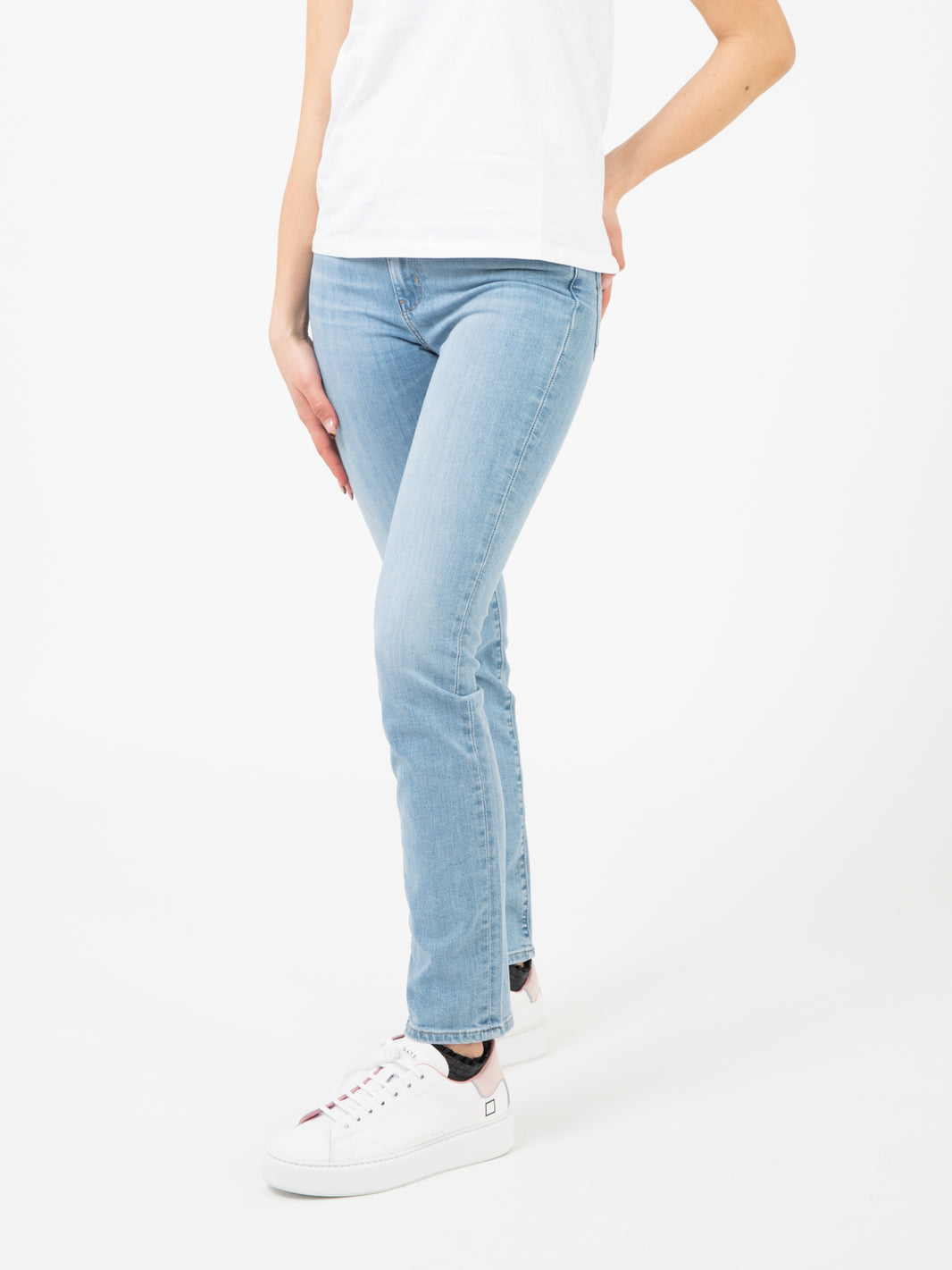 724™ High-rise slim straight Light Indigo Worn In - Blu