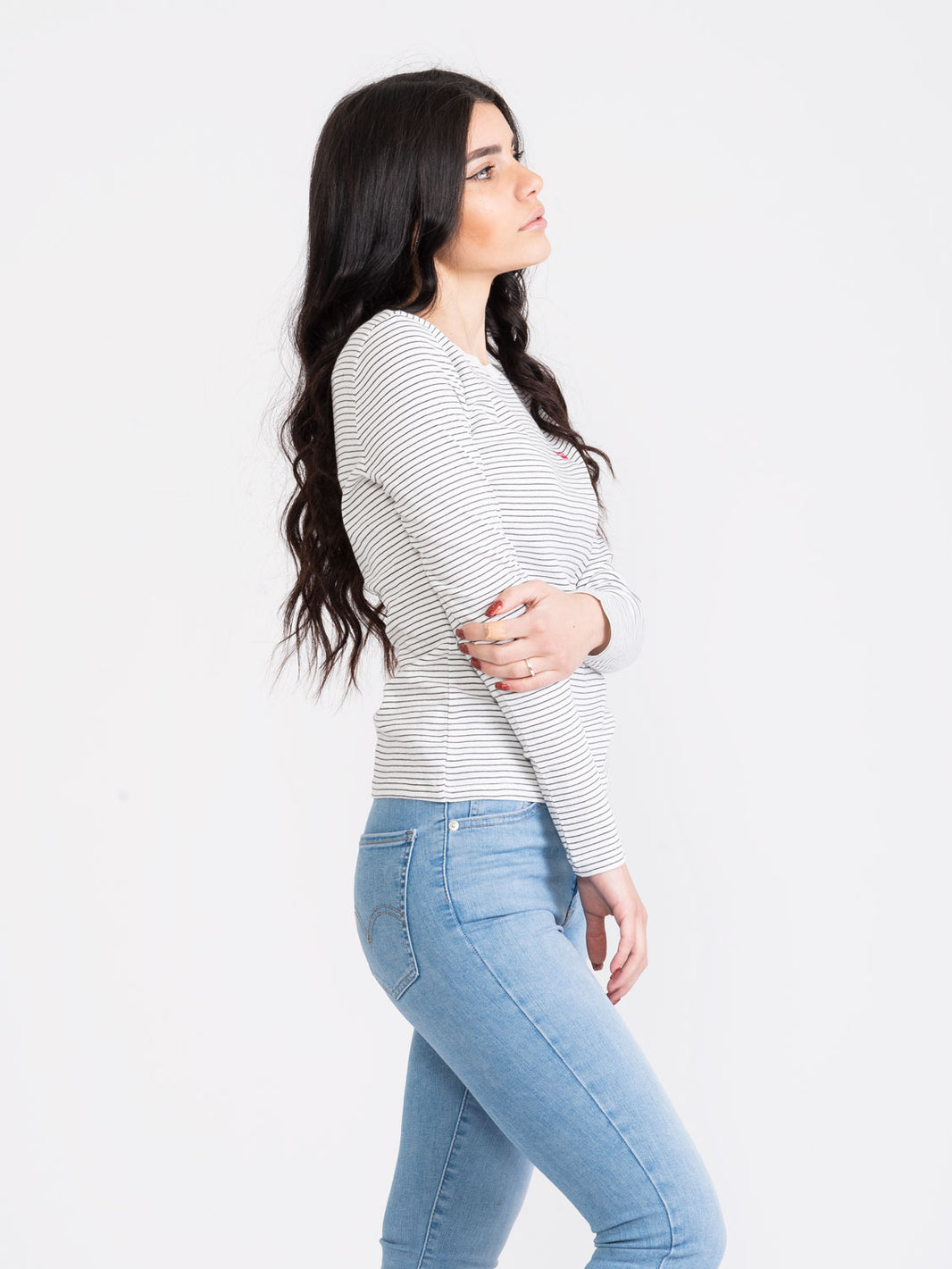 Long Sleeved Baby White / Black Jersey