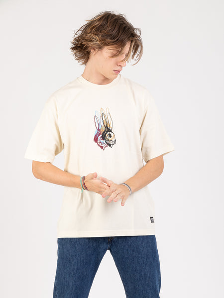 T-shirt skateboarding rabbit skull avorio