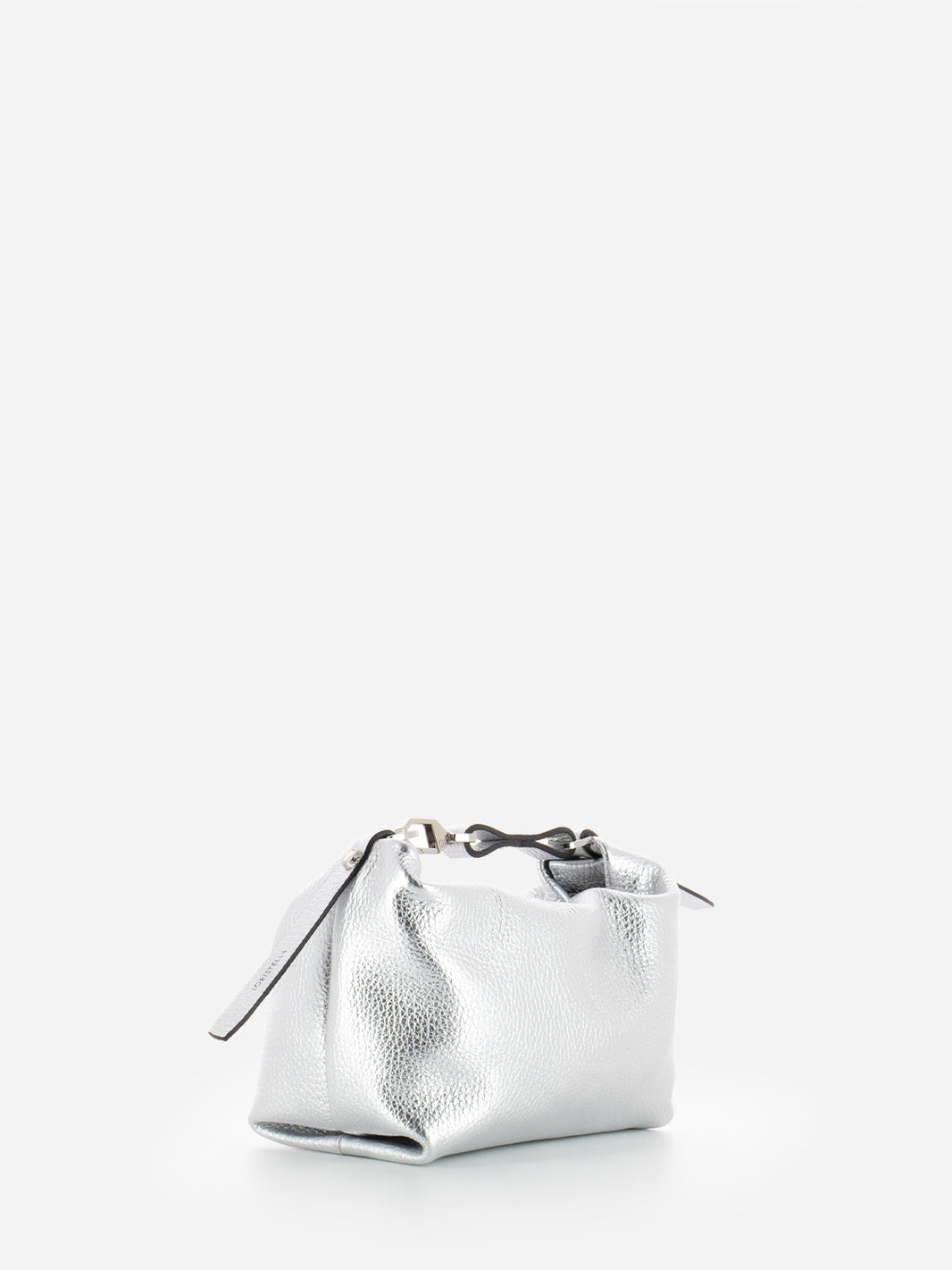Silver leather handbag