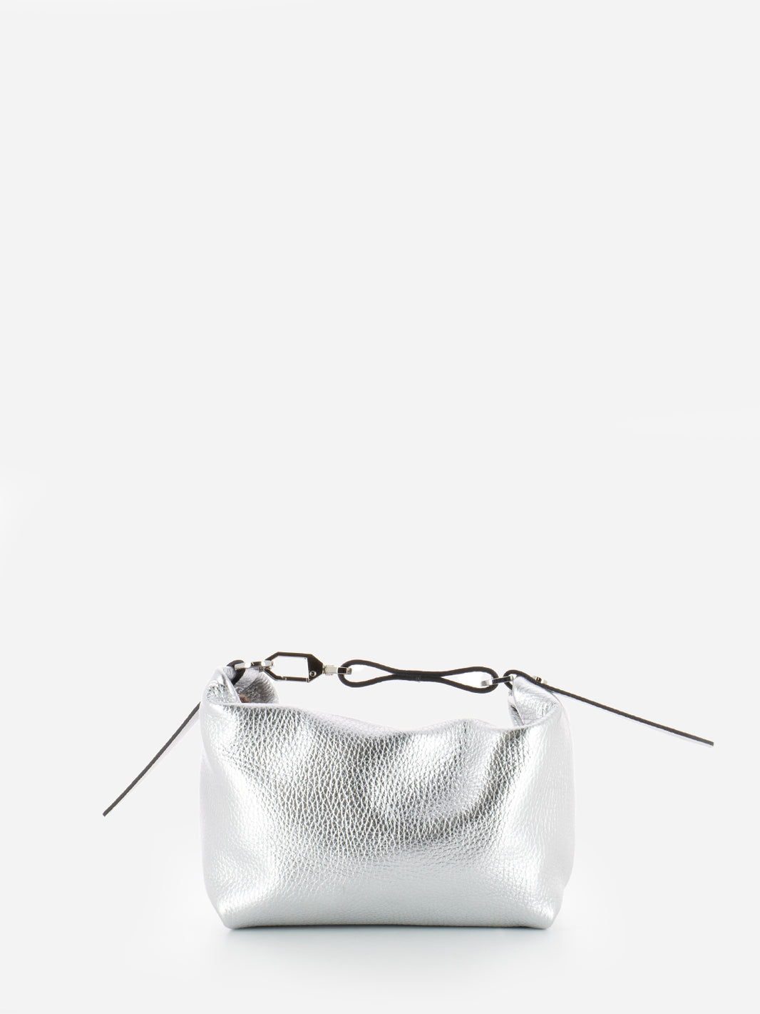 Silver leather handbag