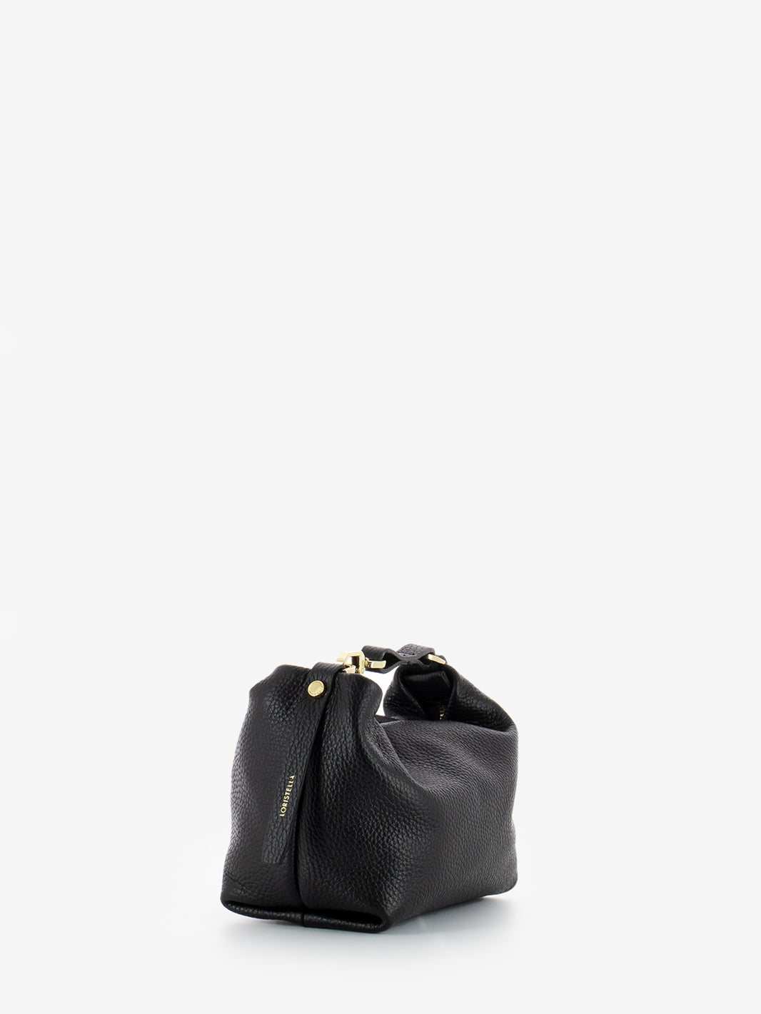 Black leather handbag