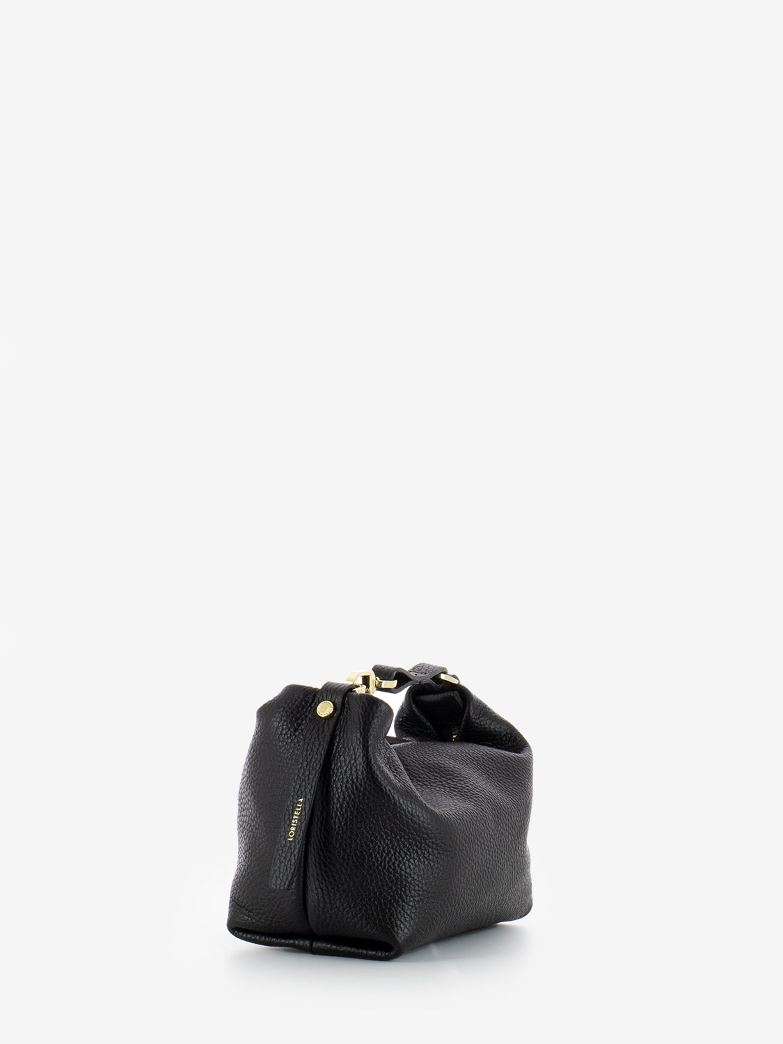Black leather handbag