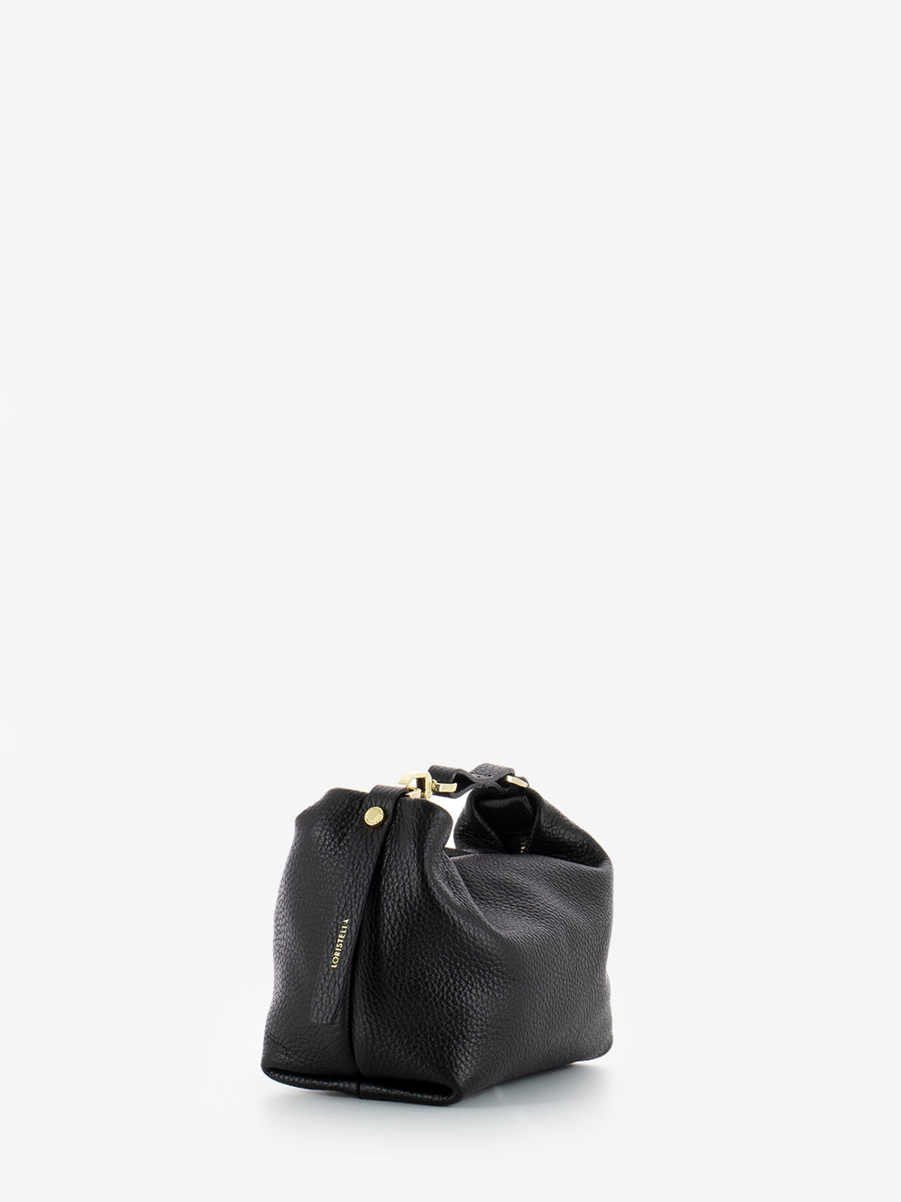 Black leather handbag