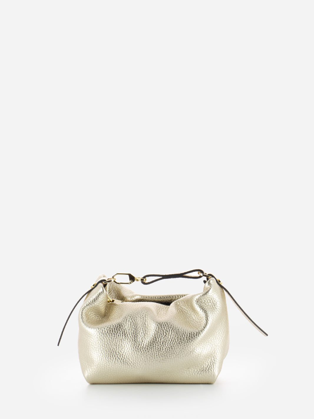 Gold leather handbag