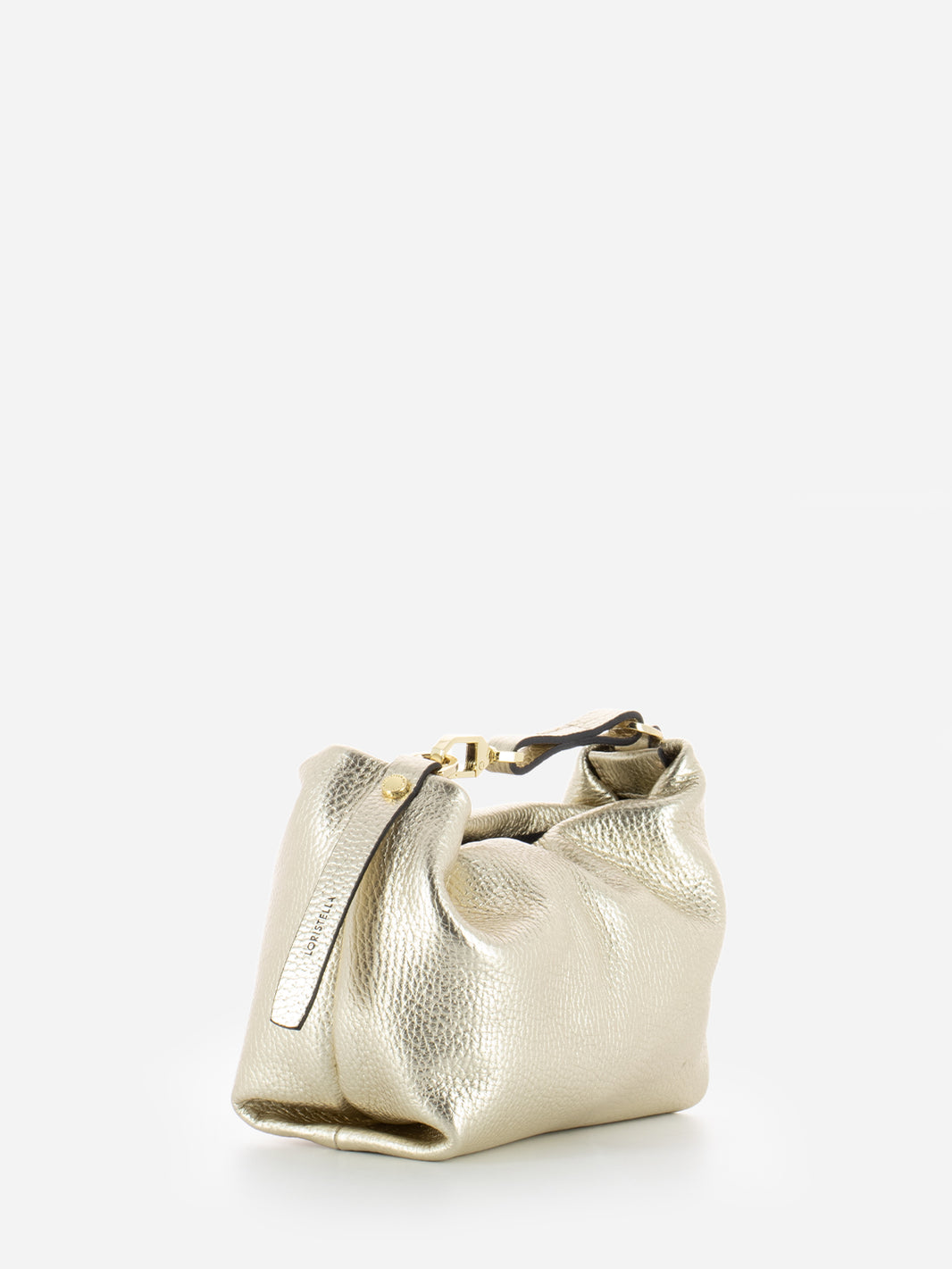 Gold leather handbag