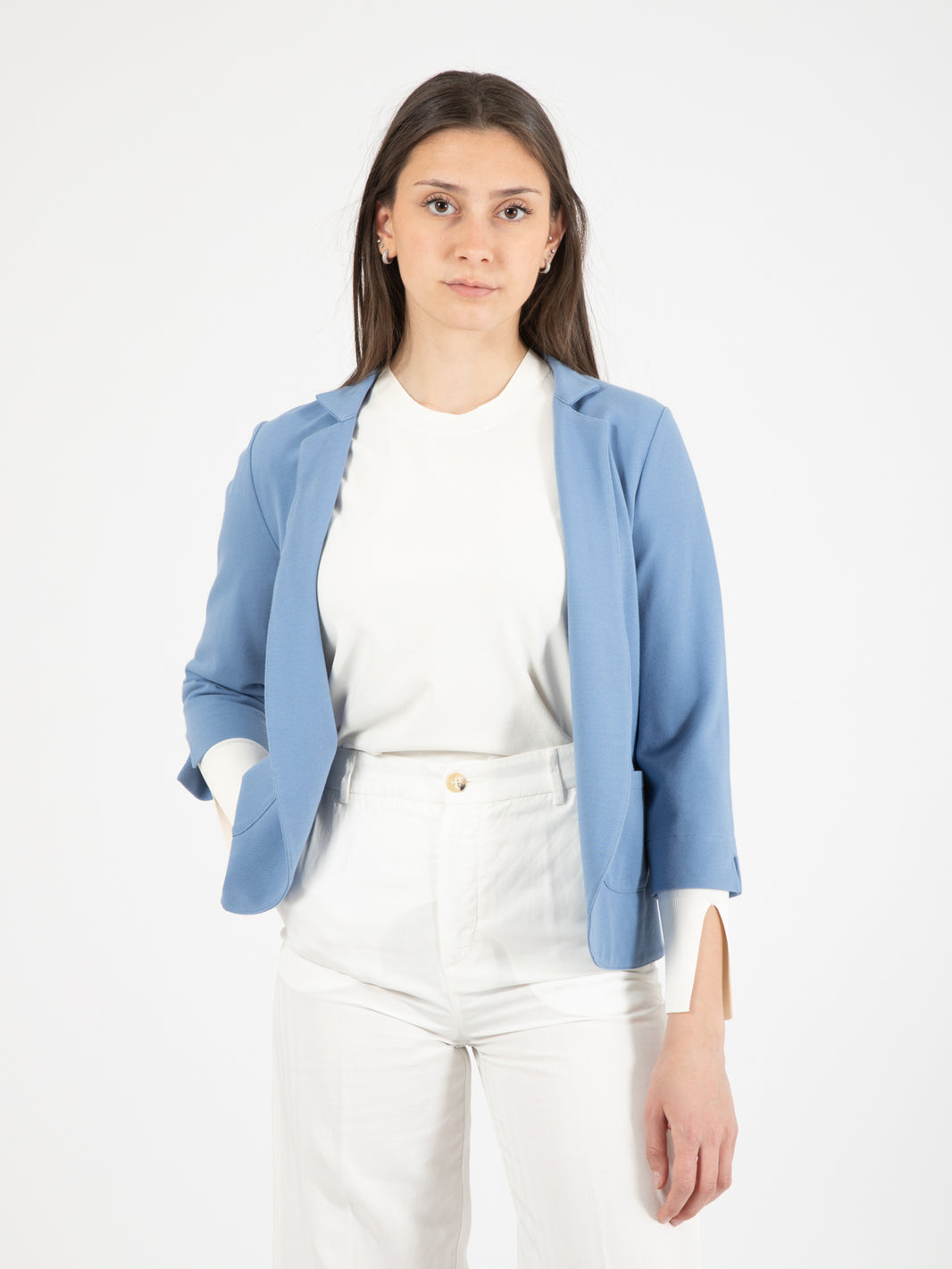 Blazer manica 3/4 azzurro