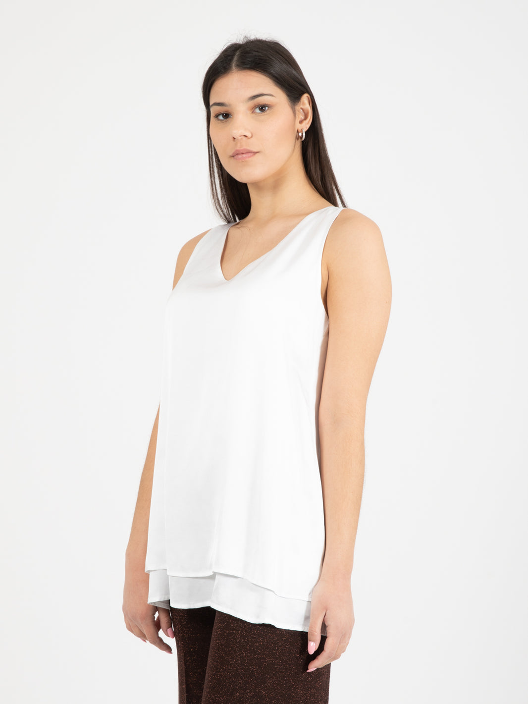 White doubled tank top