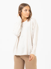 MAIDA MILA - Maglia avorio bottoni multicolor