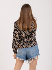 MAISON SCOTCH - Camicia nera fantasia stelle marine