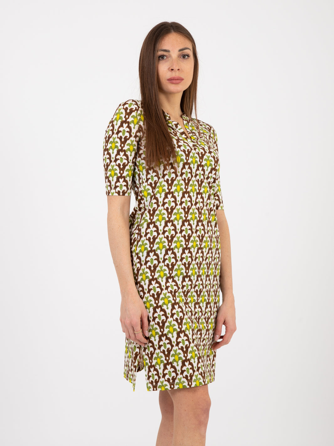 Officinalis short dress brown / green / aqua