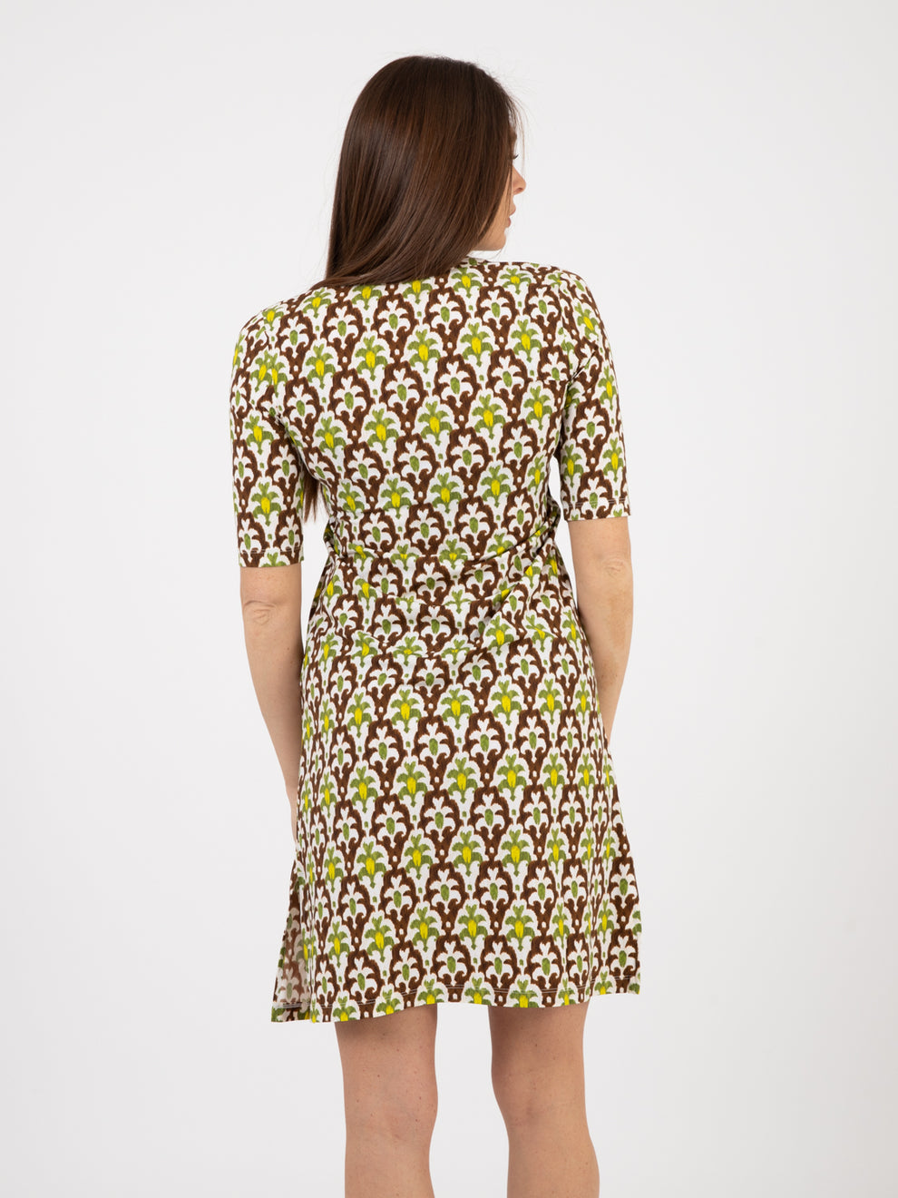 Officinalis short dress brown / green / aqua