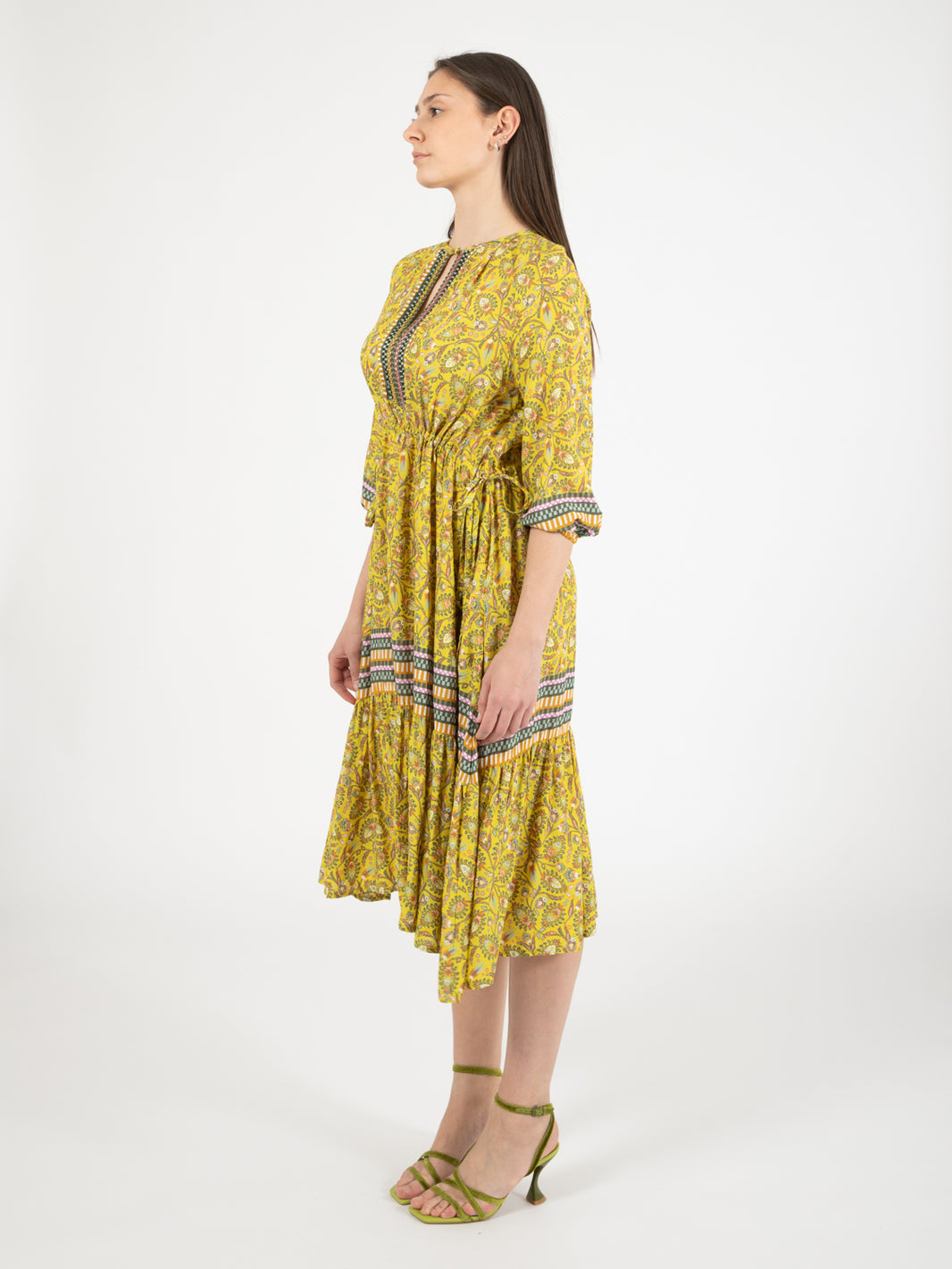 Botanica midi dress acid / green / pink
