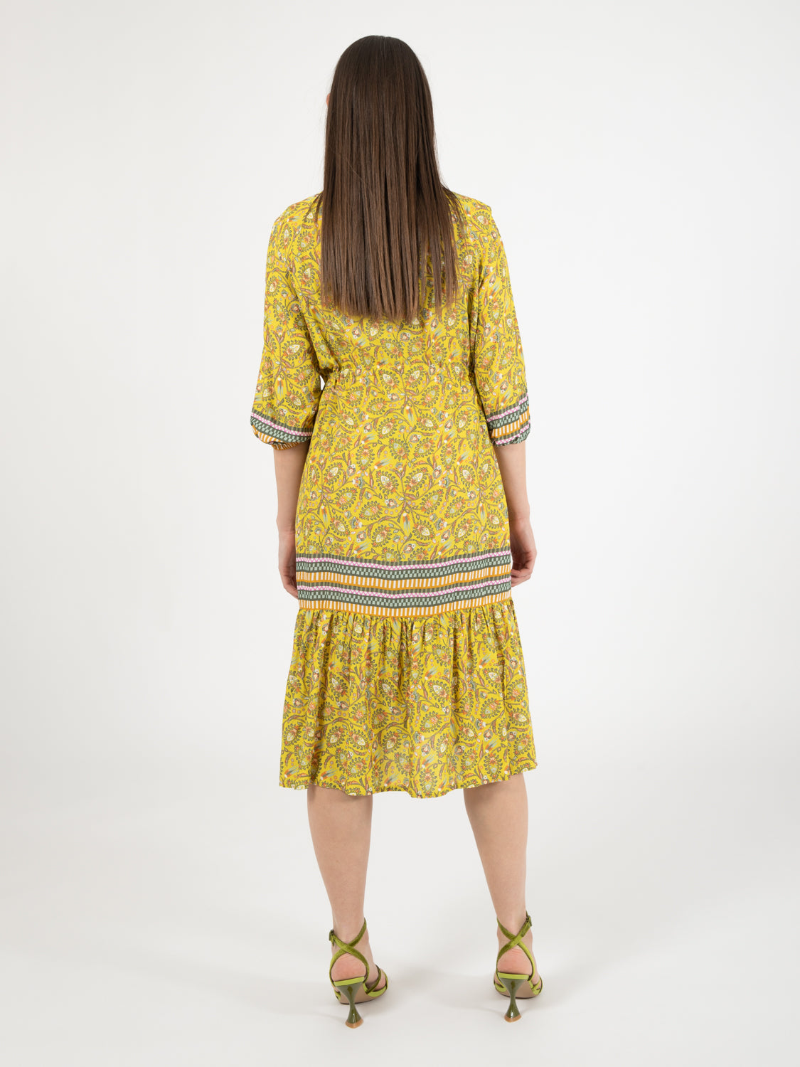 Botanica midi dress acid / green / pink