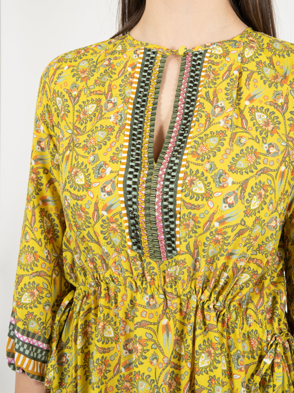 Botanica midi dress acid / green / pink