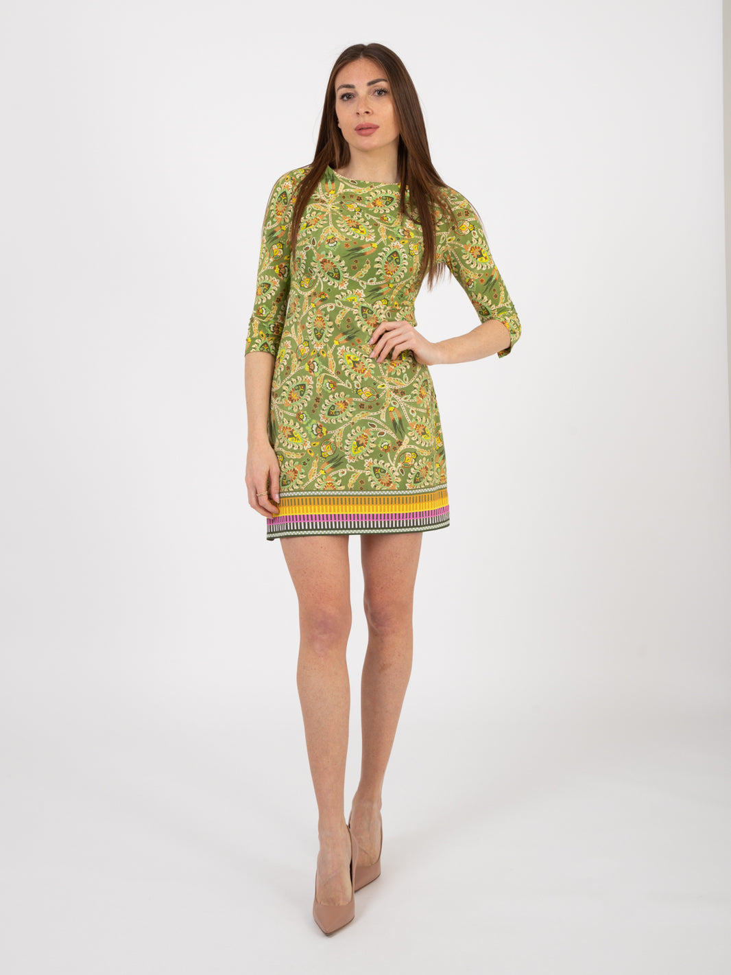 Botanica midi dress acid / green / pink