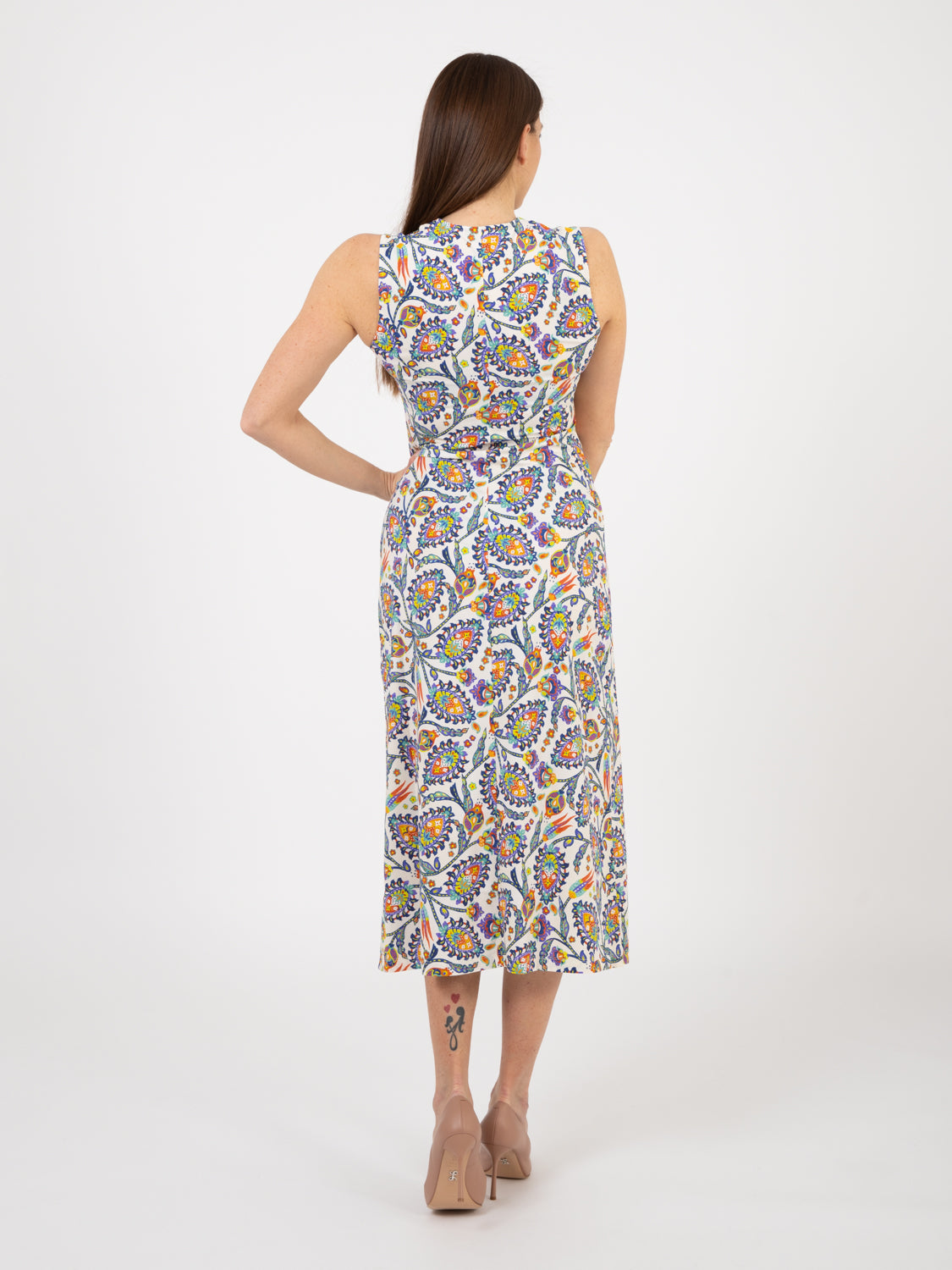 Botanica midi dress blue / orange / green