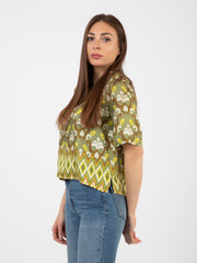 MALIPARMI - Camicia collection print verde / lime