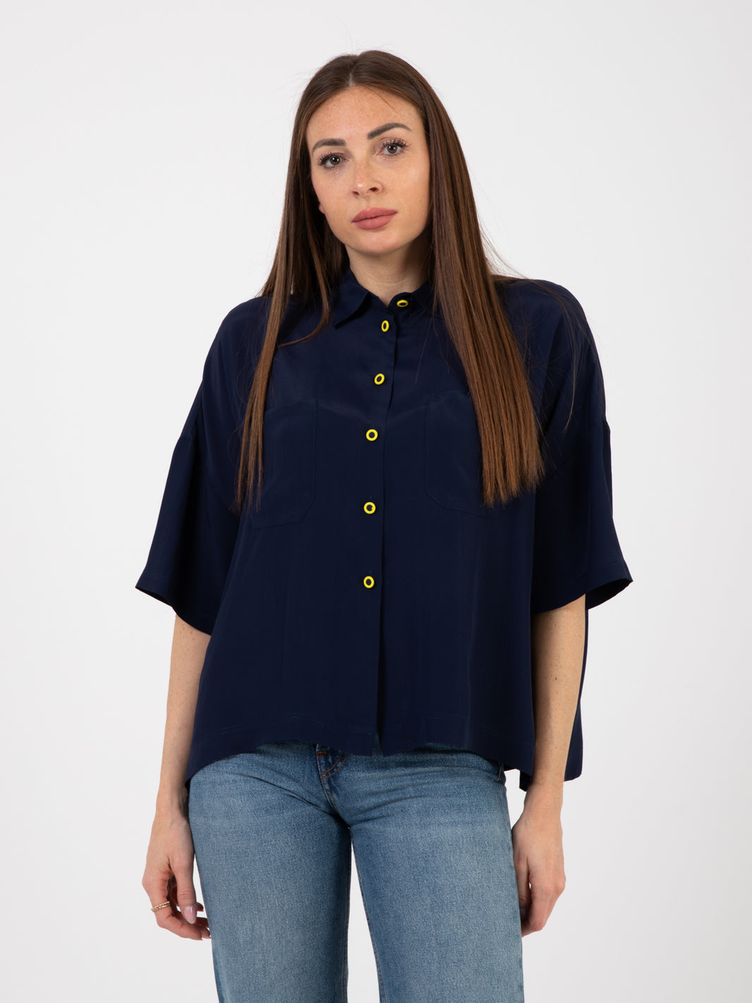 Midnight blue fluid coloured shirt