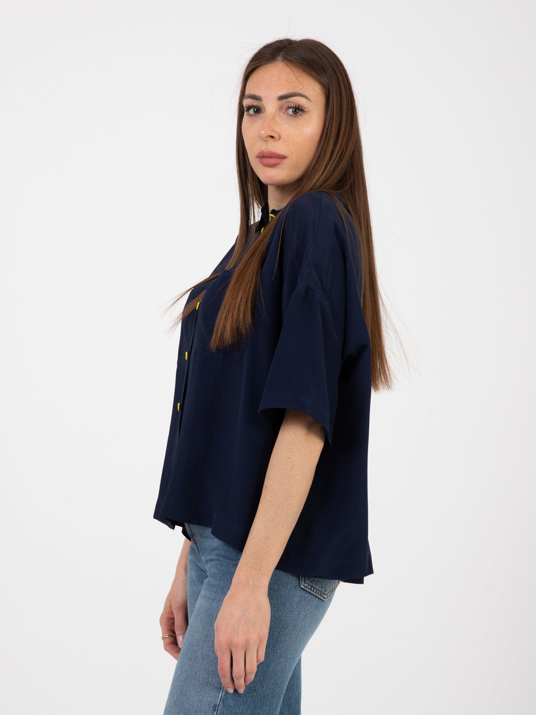 Midnight blue fluid coloured shirt