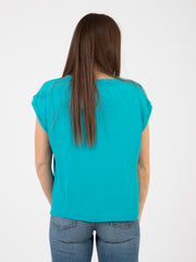 MALIPARMI - Camicia coloured fluid pavone