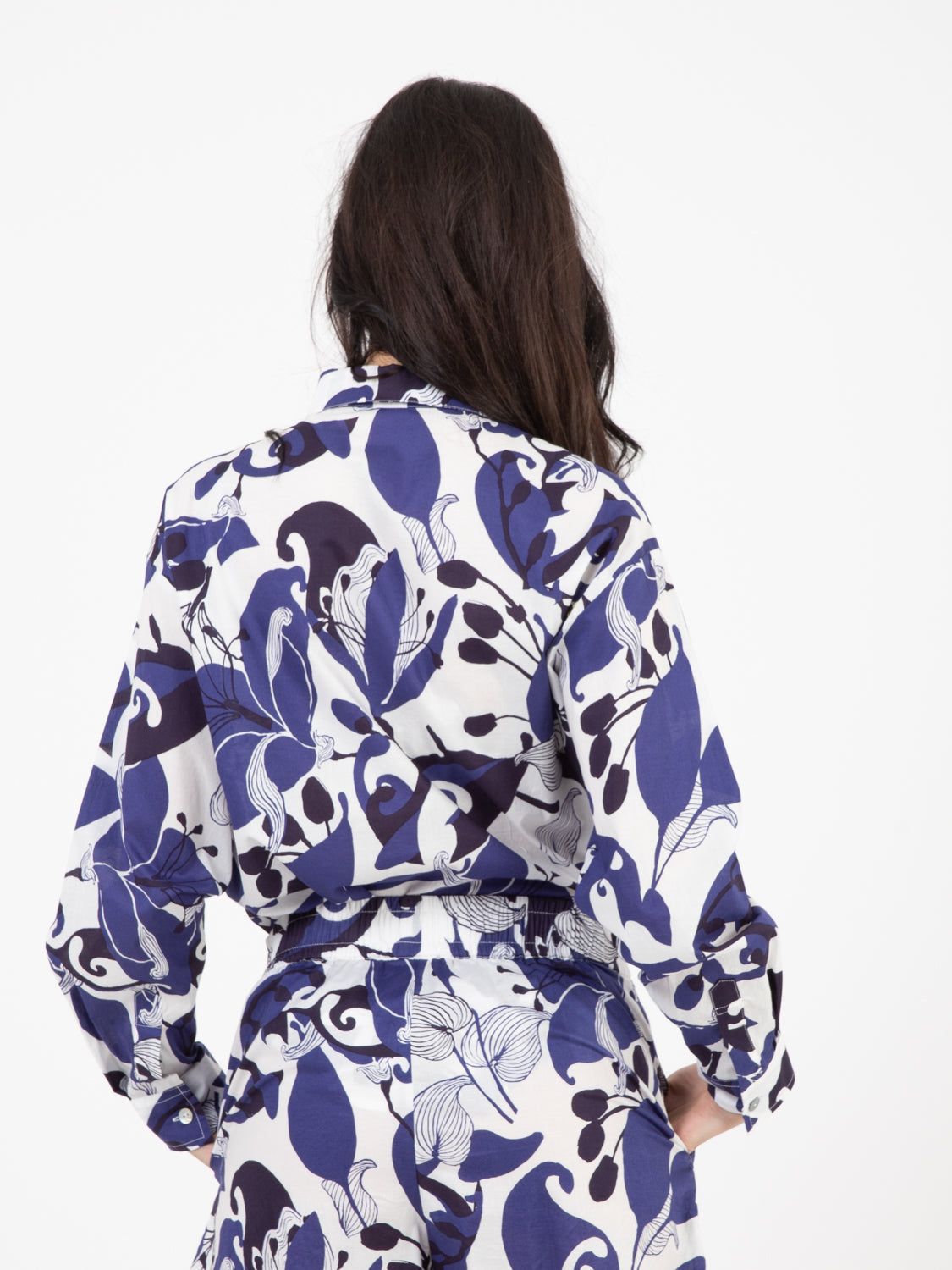 Florum muslin shirt blue / white / light blue