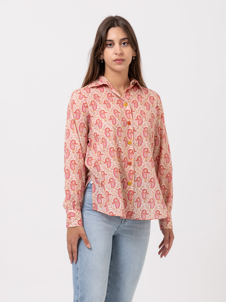 MALIPARMI - Camicia voile Spicy Paisley rosa