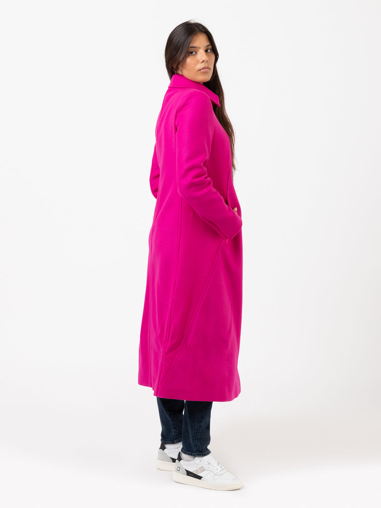 MALIPARMI - Cappotto Diagonal Wool rosa indiano