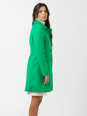 MALIPARMI - Cappotto doppiopetto Diagonal Wool smeraldo