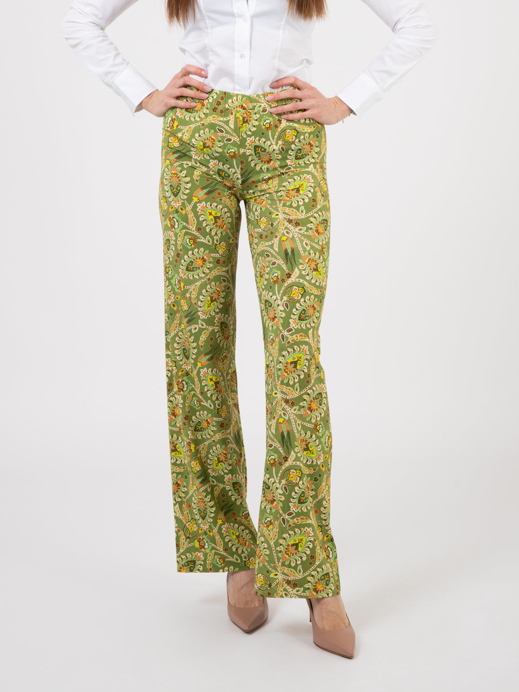 Acid Botanical Pants / Green / Pink