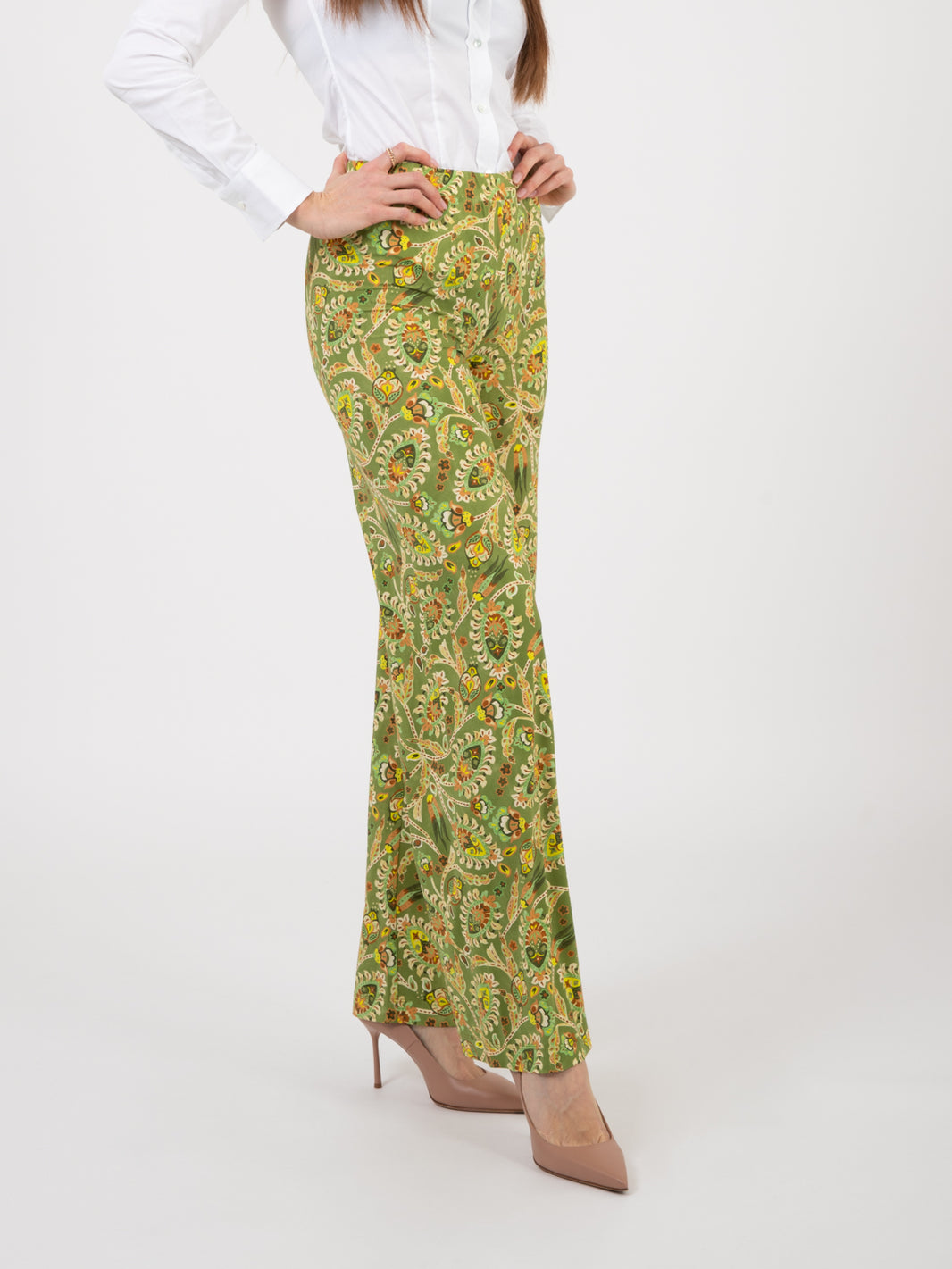 Acid Botanical Pants / Green / Pink
