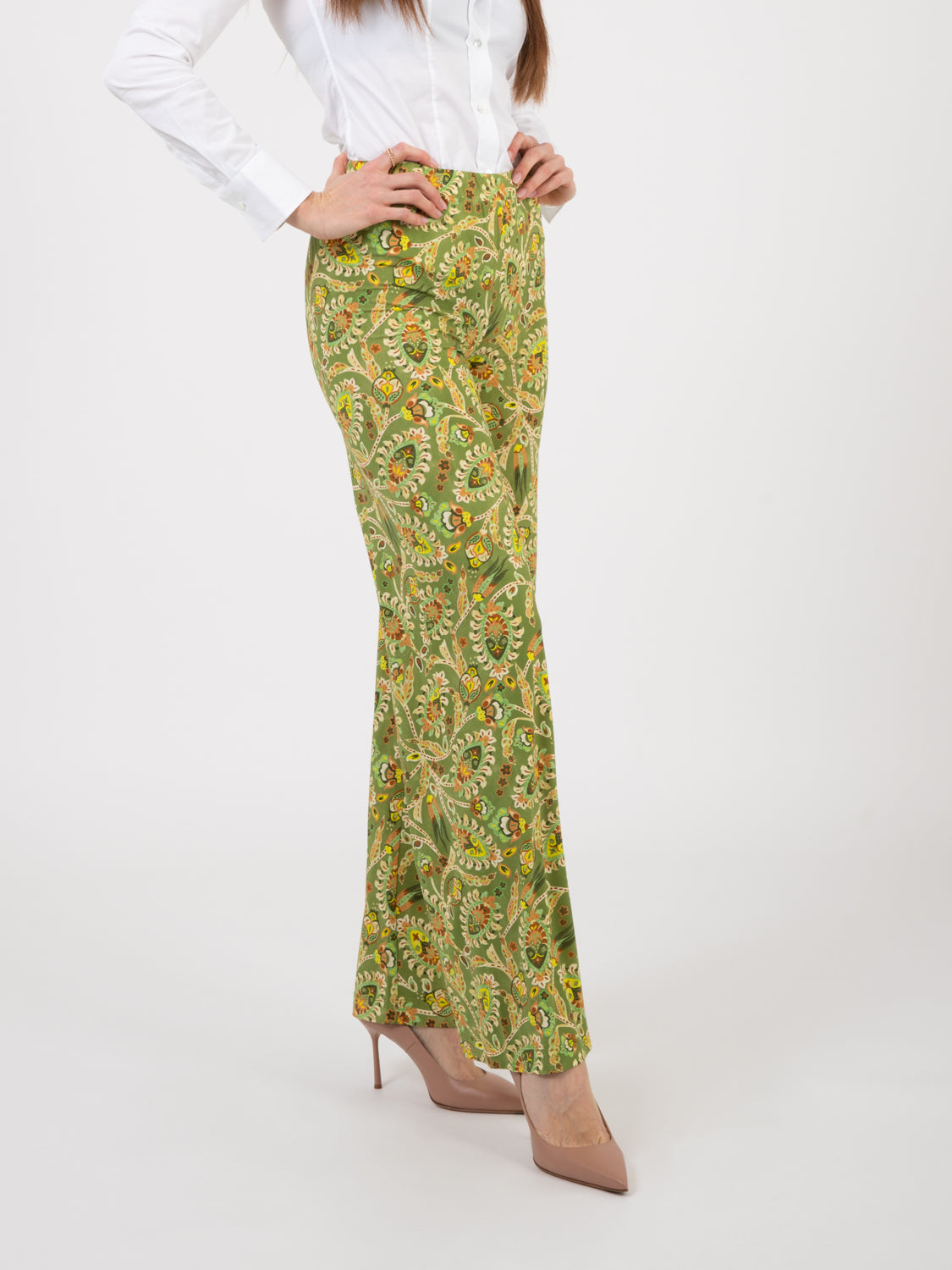 Acid Botanical Pants / Green / Pink