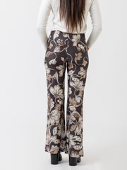 MALIPARMI - Pantaloni jersey Rebirth Ramage nero / grigio / noce