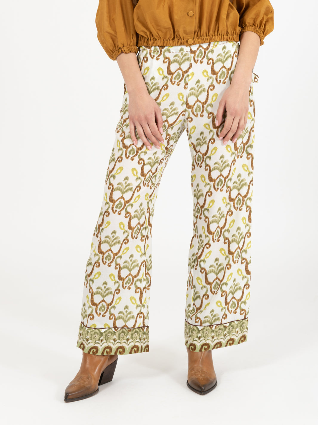 Officinalis trousers green / walnut / lime