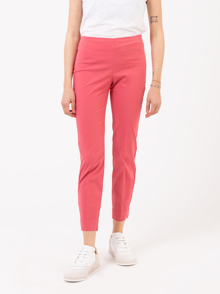 Pantaloni popeline stretch fragola