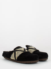 MALIPARMI - Sabot Winter Beads nero / beige