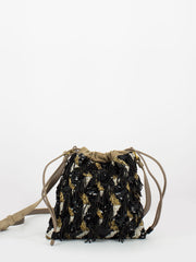 MALIPARMI - Secchiellino fringed nero / beige / oro