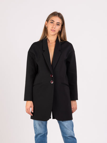 Cappotto midi a uovo nero