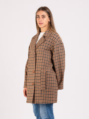 MERCI - Cappotto pied-de-poule marrone