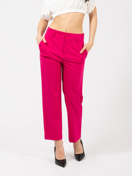 Pantaloni dritti lipstick con piega