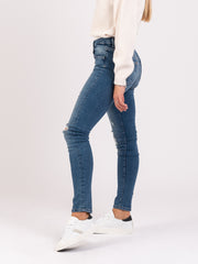 MET - Jeans Naomi denim medio scuro con strappi