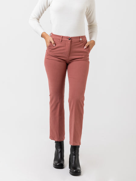 Pantaloni Contemporary slim rosa antico