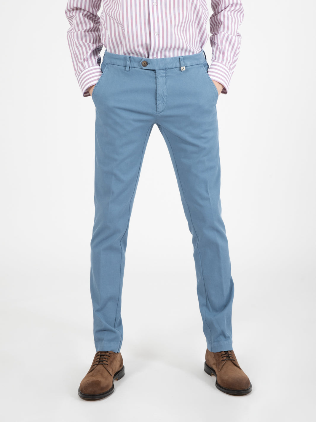Pantaloni Giove stretch azzurro