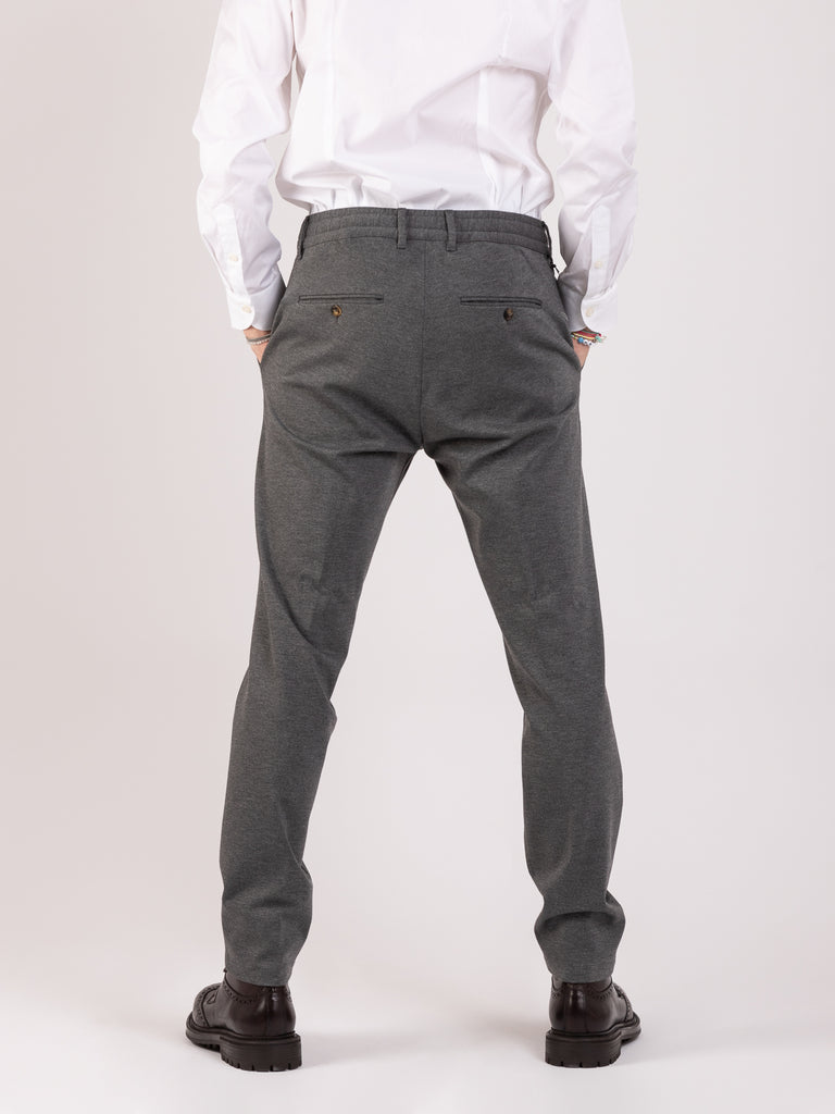 MYTHS - Pantaloni raclé garmet dyed grigio scuro