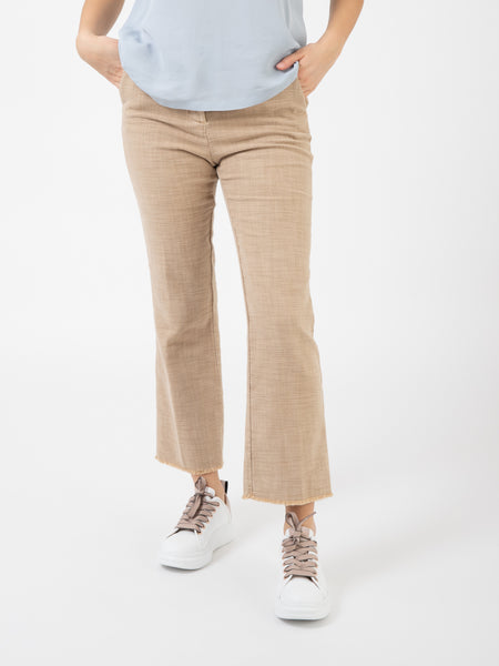 Pantaloni trombetta operata beige