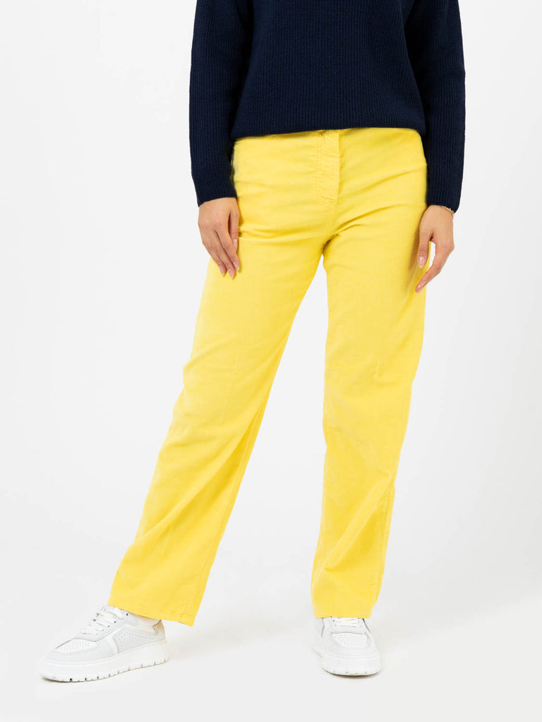 MYTHS - Pantaloni velluto effetto jeans gialli