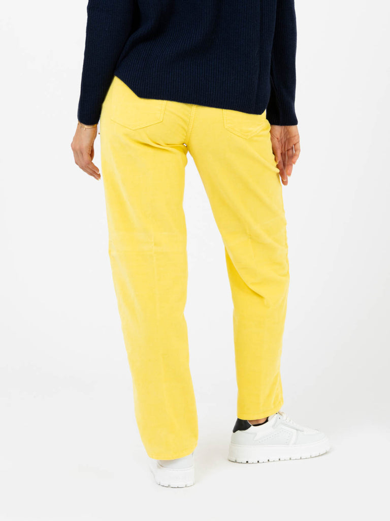 MYTHS - Pantaloni velluto effetto jeans gialli