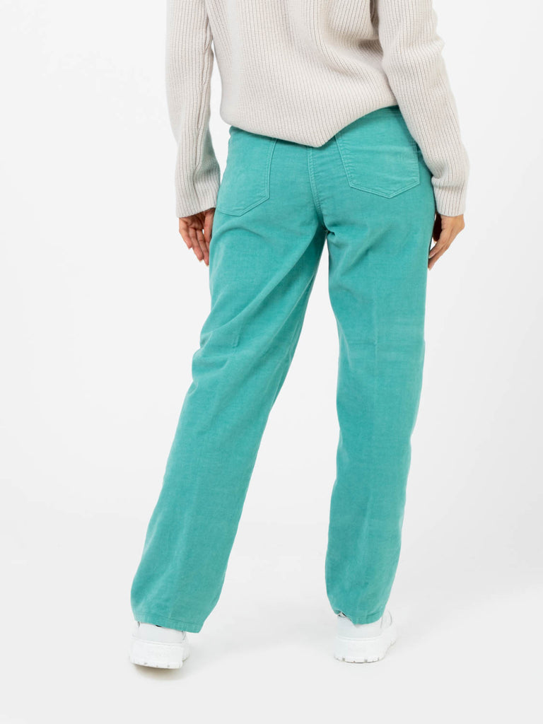 MYTHS - Pantaloni velluto effetto jeans verde acqua