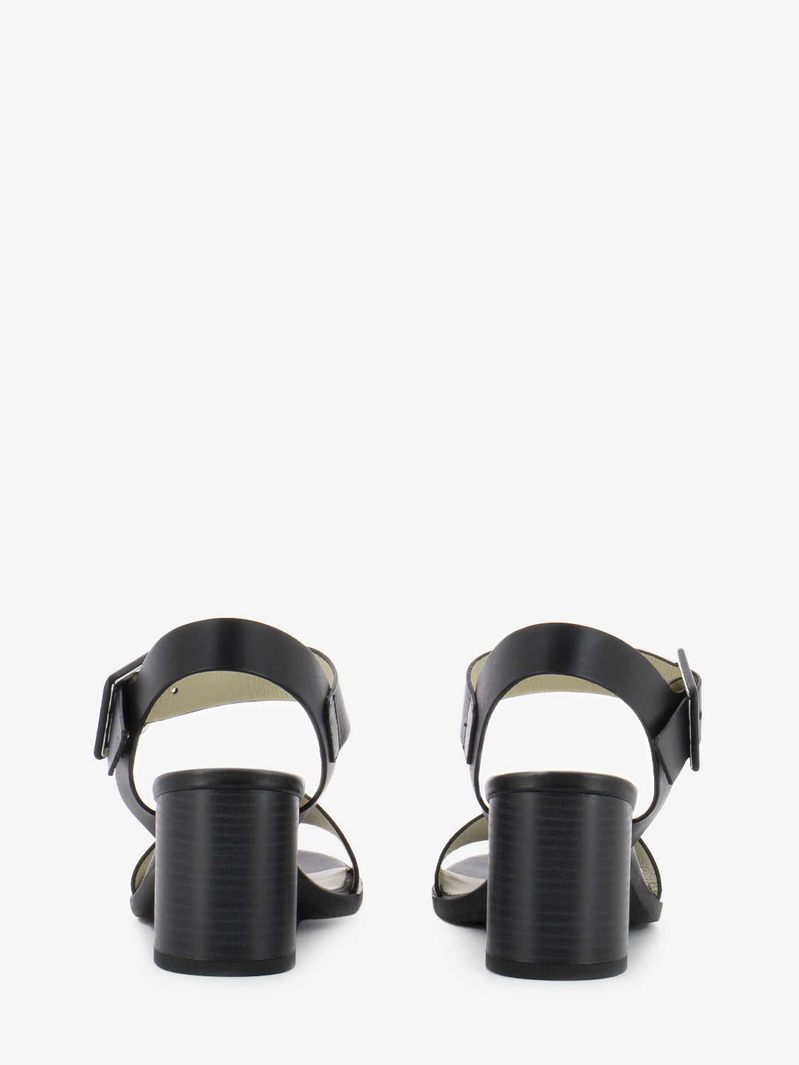 Sandalo con tacco ivory / nero